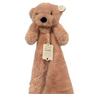 Baby Girl Pink Teddy Bear Cozy Plush Faux Fur Newborn Lovey Security Blanket NWT